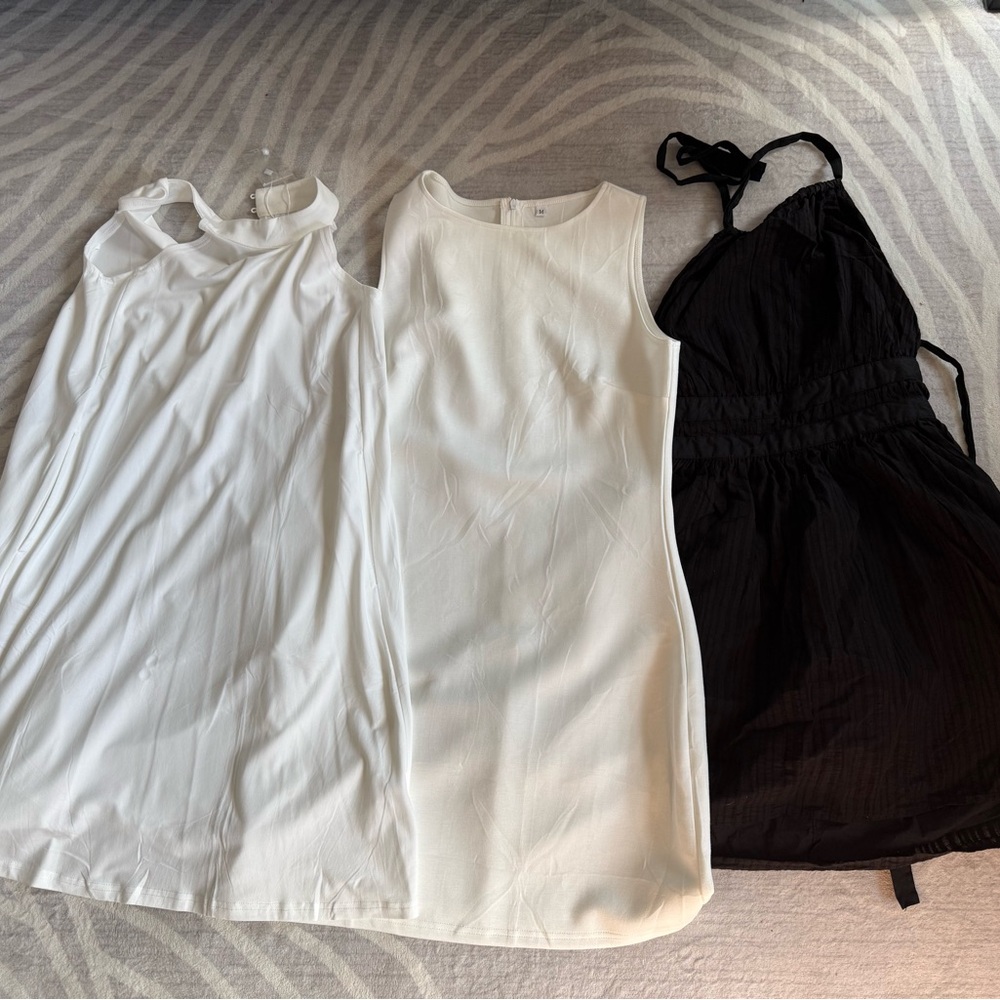 Wild Fable Black Dress + 2 White Dresses